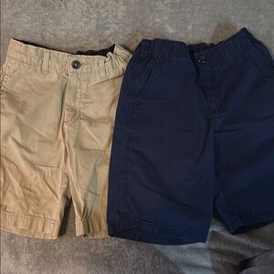 Beige and Navy Casual Shorts Set